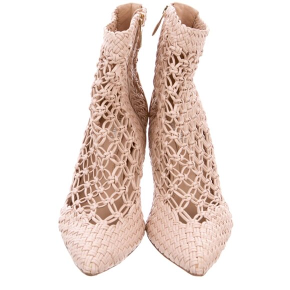 BALDININi Crocheted Leather Ankle Booties/Heels - Picture 3 of 5